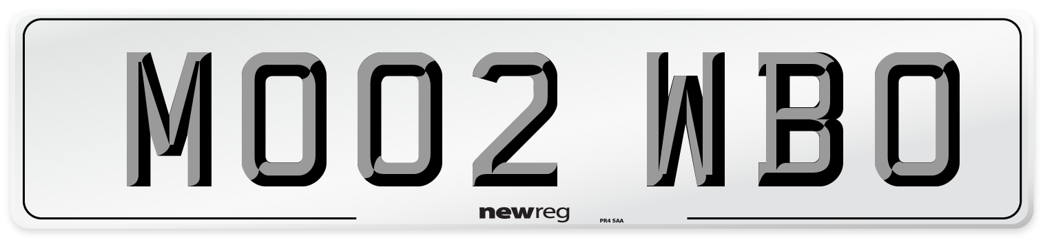 MO02 WBO Number Plate from New Reg